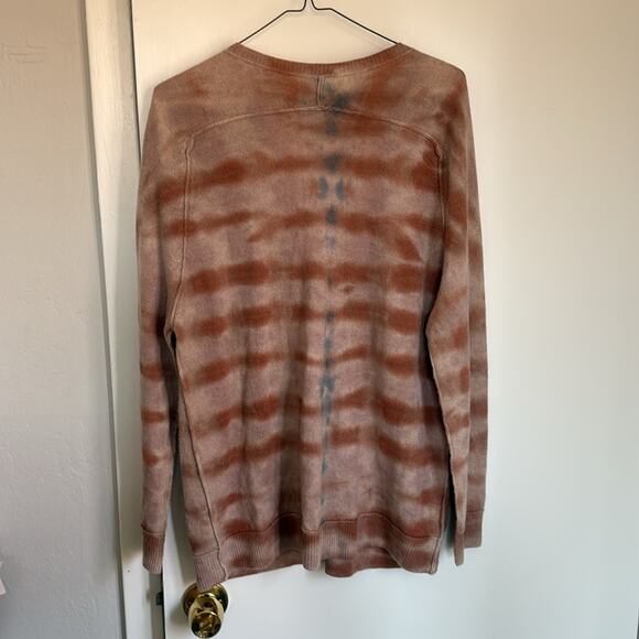 Raquel Allegra Tie-Dye Tiger Cashmere V neck Cardigan Sweater - Picture 7 of 7